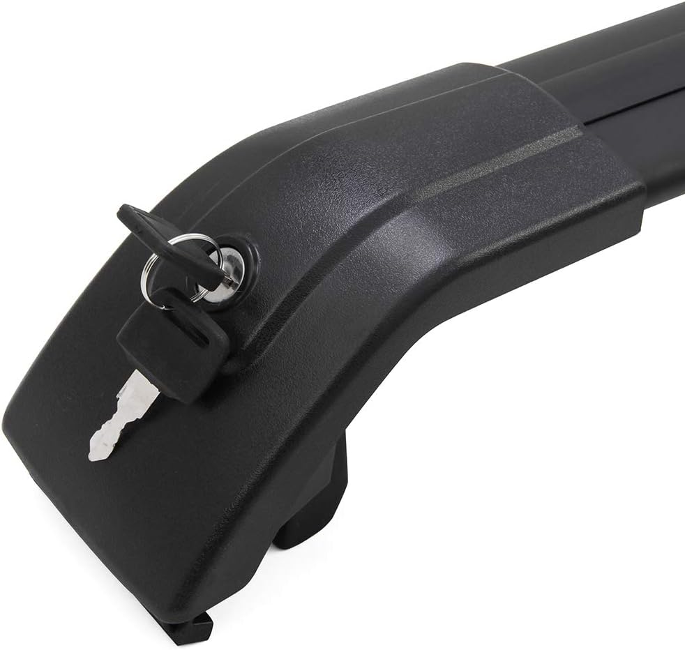 Black Adjustable Lockable Roof Rack Side Rails Cross Bars R883896