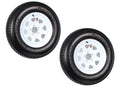 2-Pk Trailer Tire On Rim ST205/75D15 5 Hole White Spoke Wheel G116
