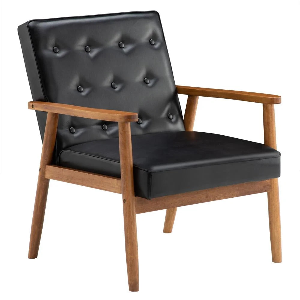 Black Faux Leather Accent Chair F823