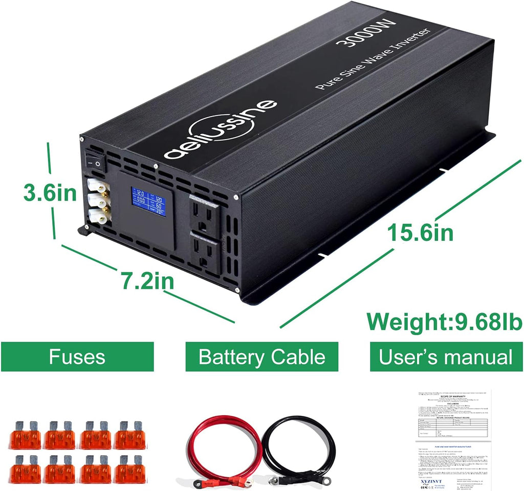 3000 Watt Pure Sine Wave Inverter 48v dc to ac 110v 120v Y561820