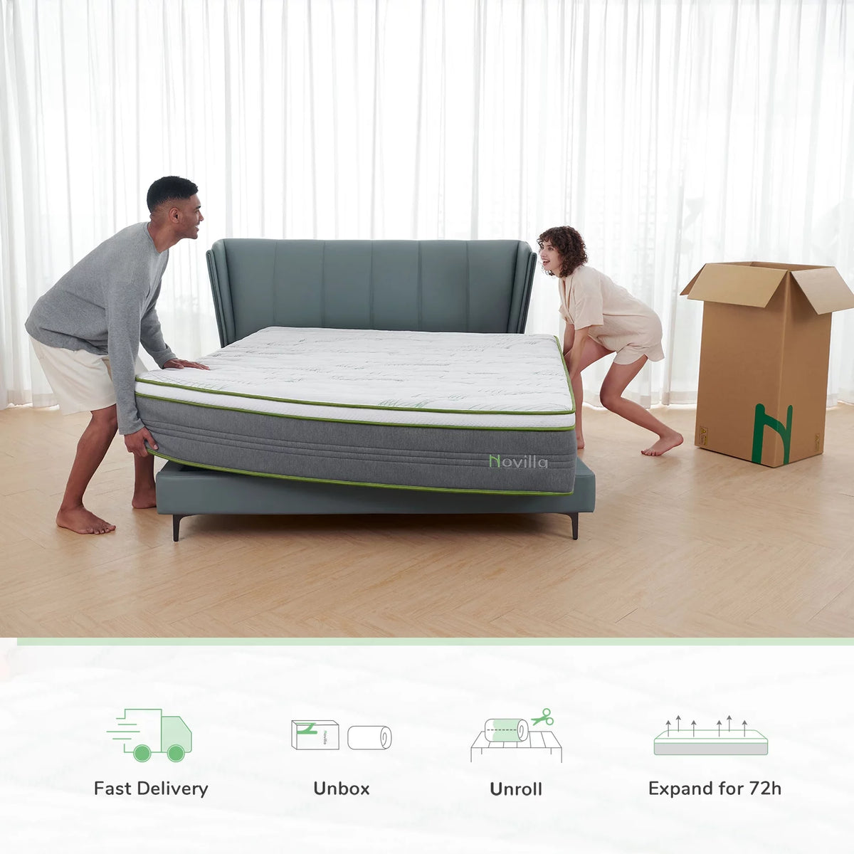 10" Memory Foam Pocket Spring Hybrid Mattress California King Size C508