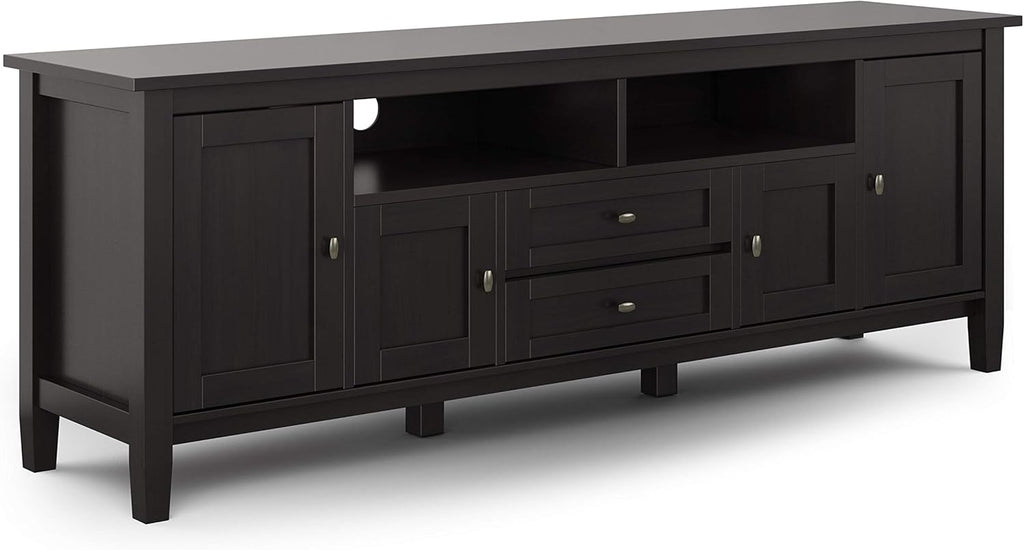 72 inch Wide Rustic Natural Aged Brown Solid Wood TV Media Stand D329622