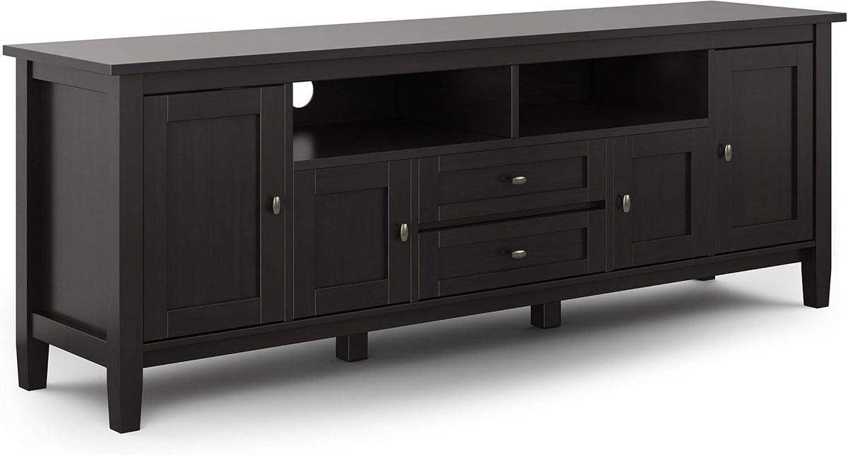 72 inch Wide Rustic Natural Aged Brown Solid Wood TV Media Stand D329622