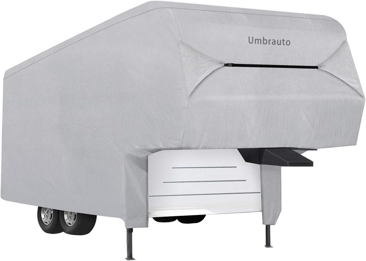 5th Wheel RV Cover 3 Layers Waterproof Breathable Gray O4371