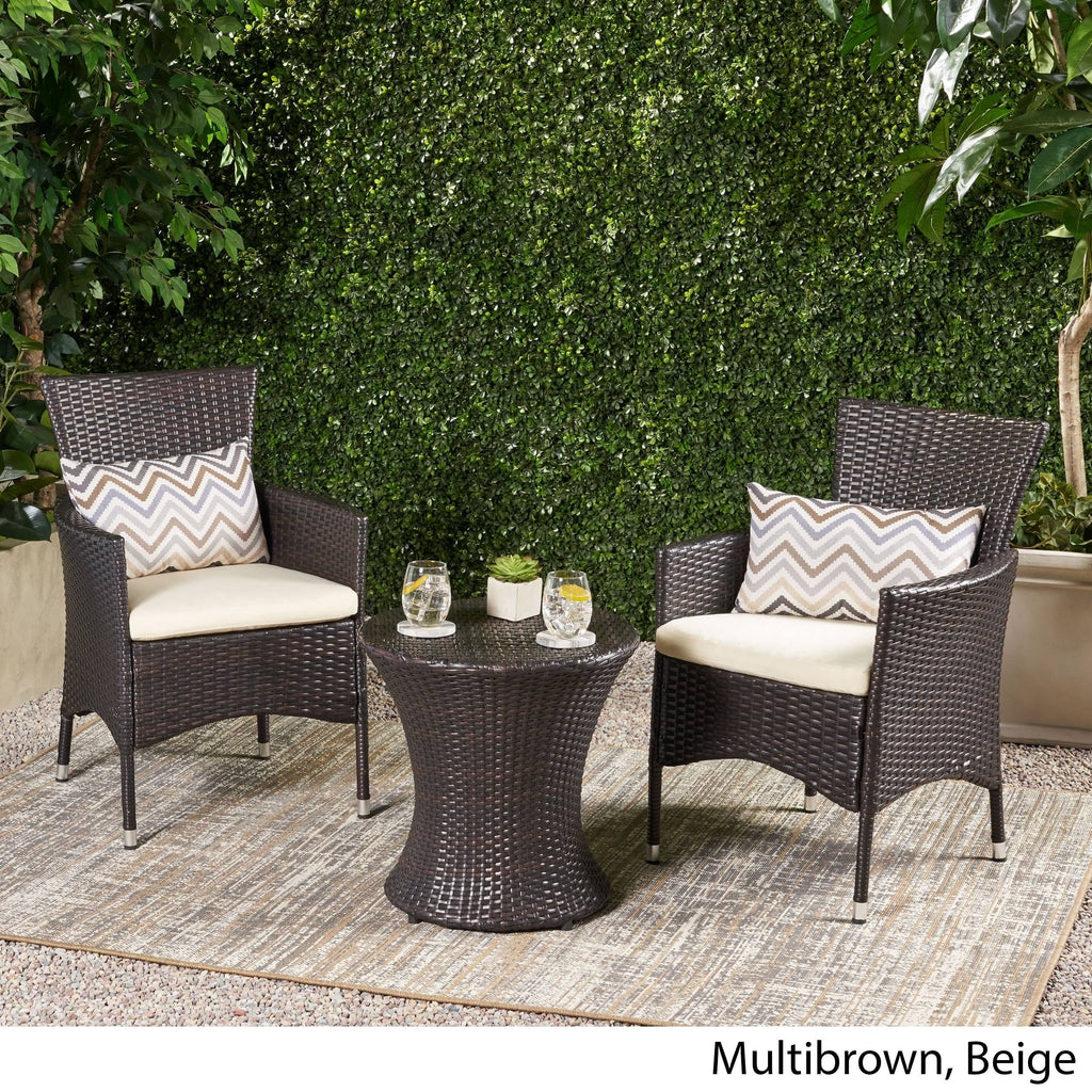 Brown 3PC Wicker Chat Set Q709