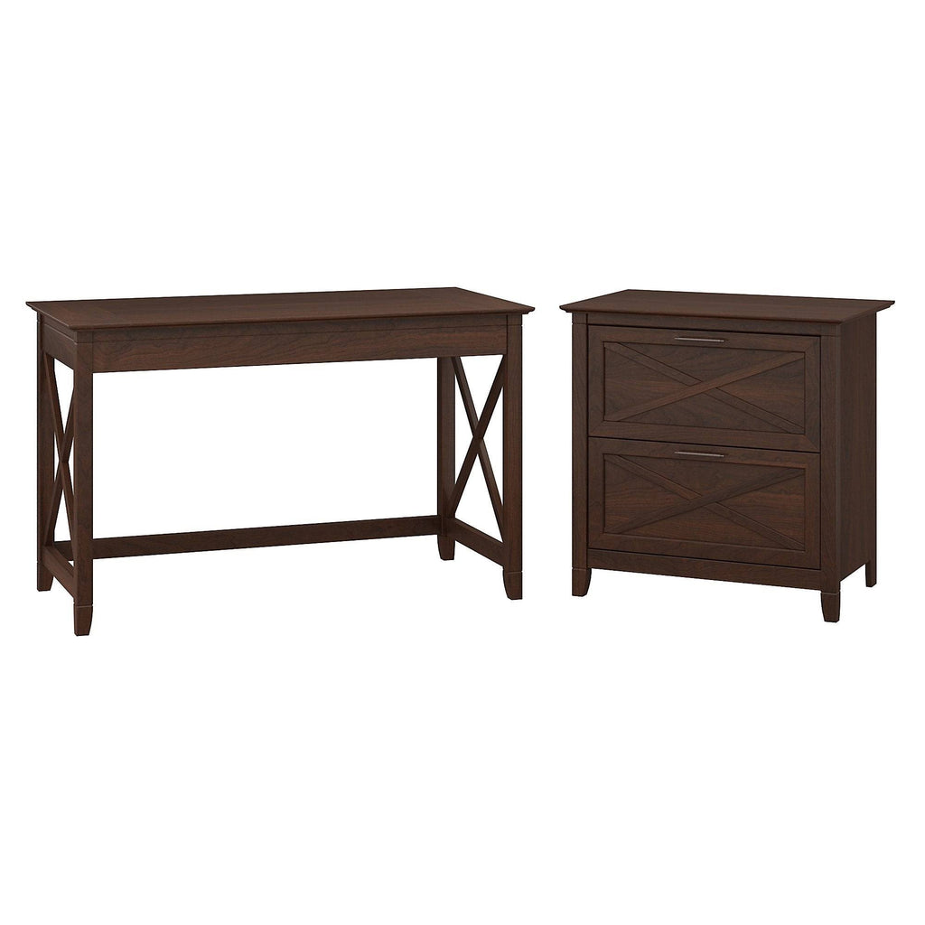 Cape Cod Gray Writing Desk with 2 Drawer File Cabinet F4861