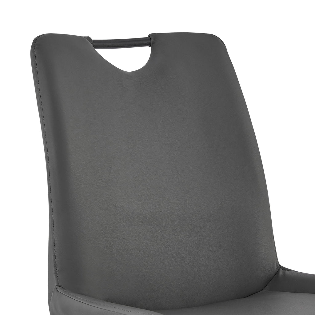 Grey Faux Leather Dining Chair Set of 2 Q386660