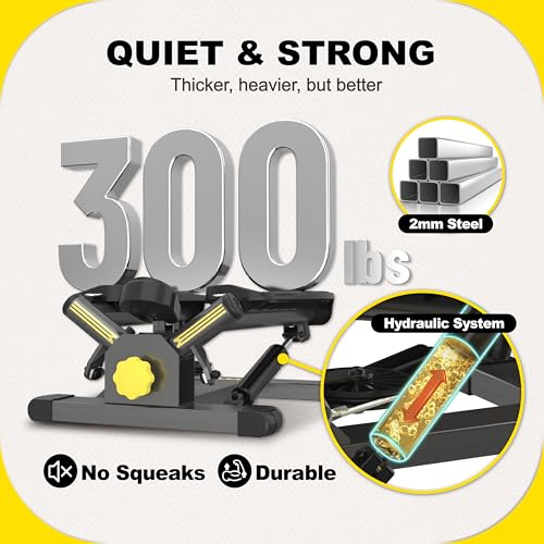 Stepper Machine with Resistance Bands, 300LBS Weight Capacity, Adjustable Step Height Z8354
