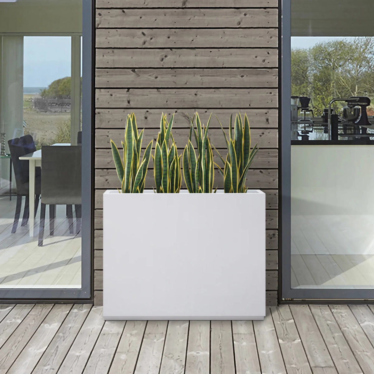 White Metal Planter Box K793