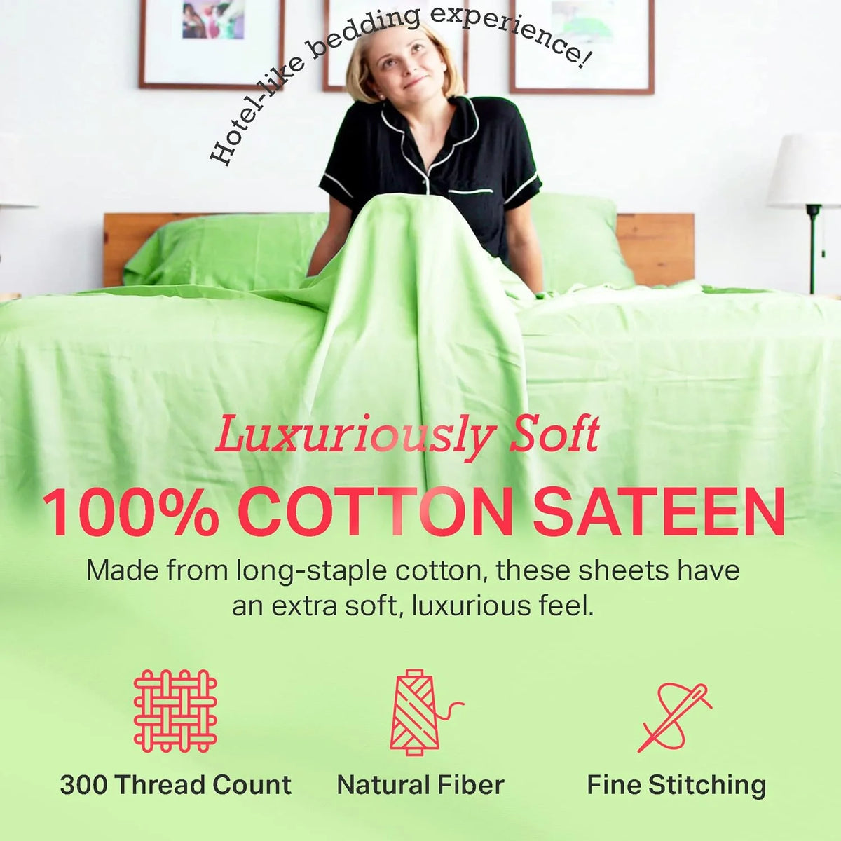 100% Cotton 4 Pcs King Size Bed Sheets N74372