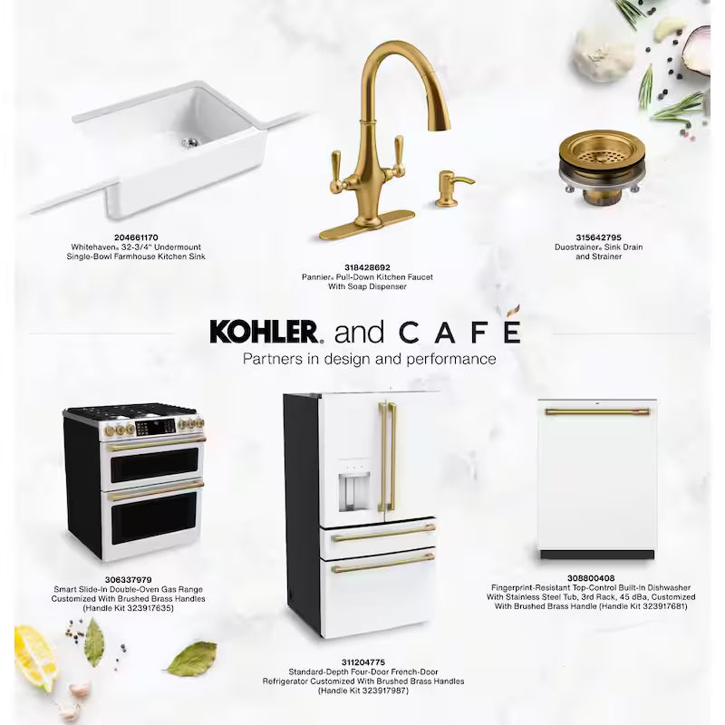 Brushed Brass Refrigerator Handle Kit G605288