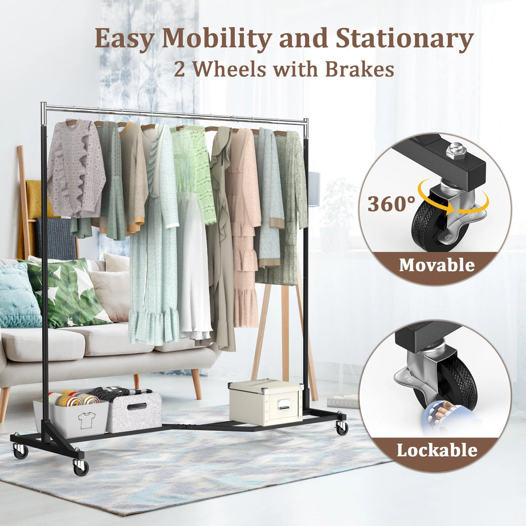 400 lbs Heavy Duty Rolling Garment Rack with Wheels T462