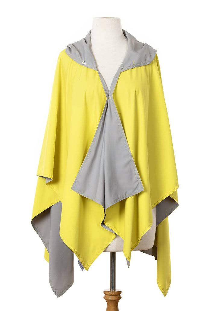 Yellow & Gray Hooded Rainwear L6617