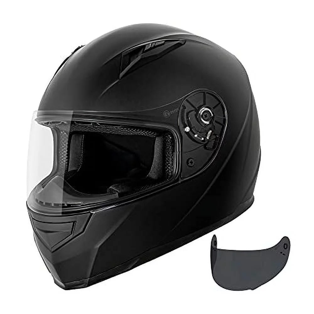 Lightweight Full Face Motorcycle Helmet with Tinted Visor Matte Black Medium S75159