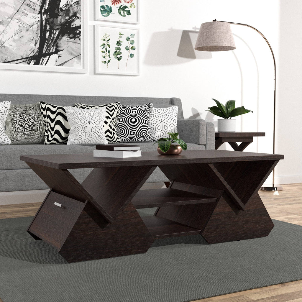 Espresso Geometric Coffee Table Q495015