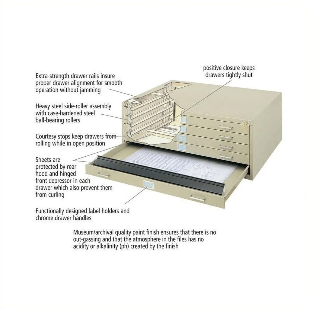 5 Drawer Metal Flat Files Cabinet L926456