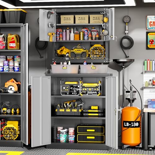 72” Black Metal Storage Cabinet with Lock Y1723