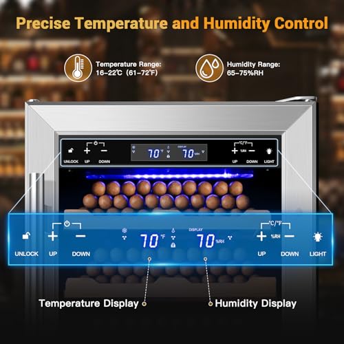 Electric Cigar Humidor with Compressor and Digital LED Screen M297266