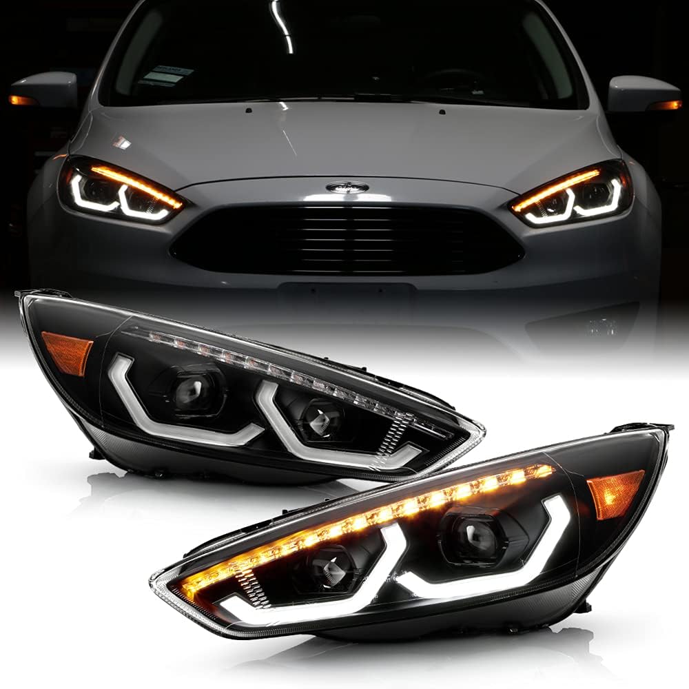 2015-2018 Ford Focus Black LED Projector Headlights W2707