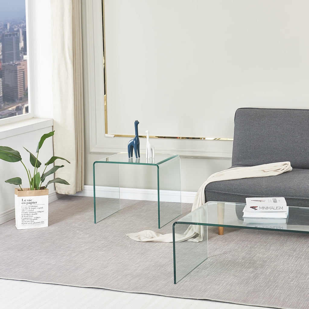 Clear Glass Side & End Table V3033