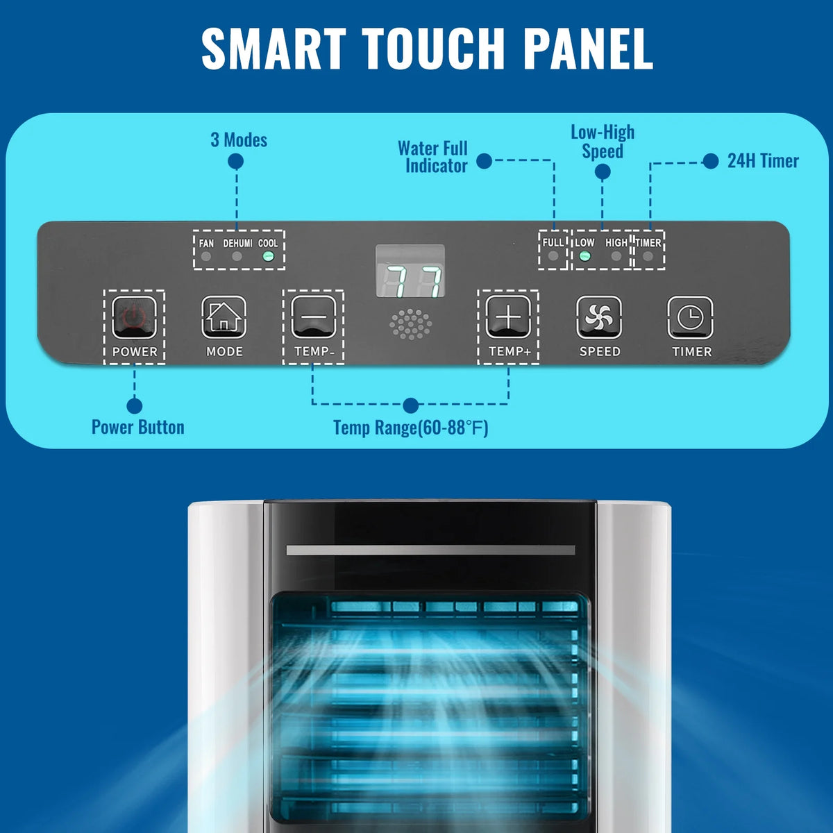 Compact 8000 BTU 3-in-1 Air Conditioner A2966