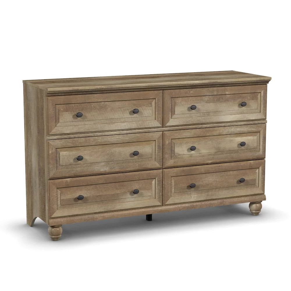 6 Drawer Lintel Oak Finish Dresser W234
