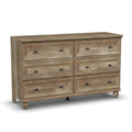 6 Drawer Lintel Oak Finish Dresser W234