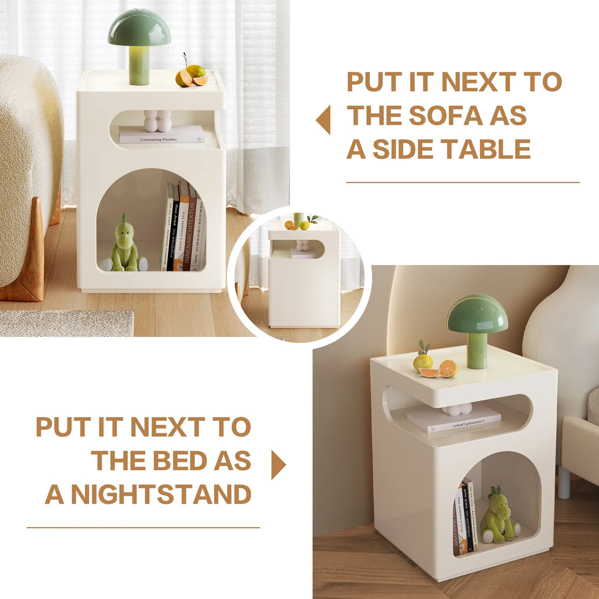Modern Side Table with Storage Shelf X6357