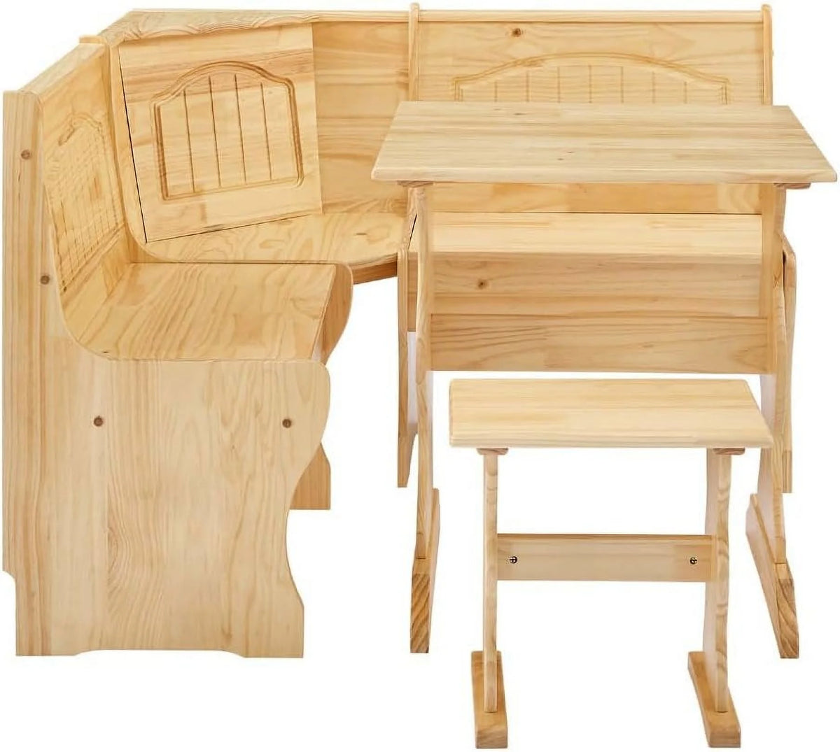 3 Piece Solid Wood Dining Table Set with Side Bench A71068