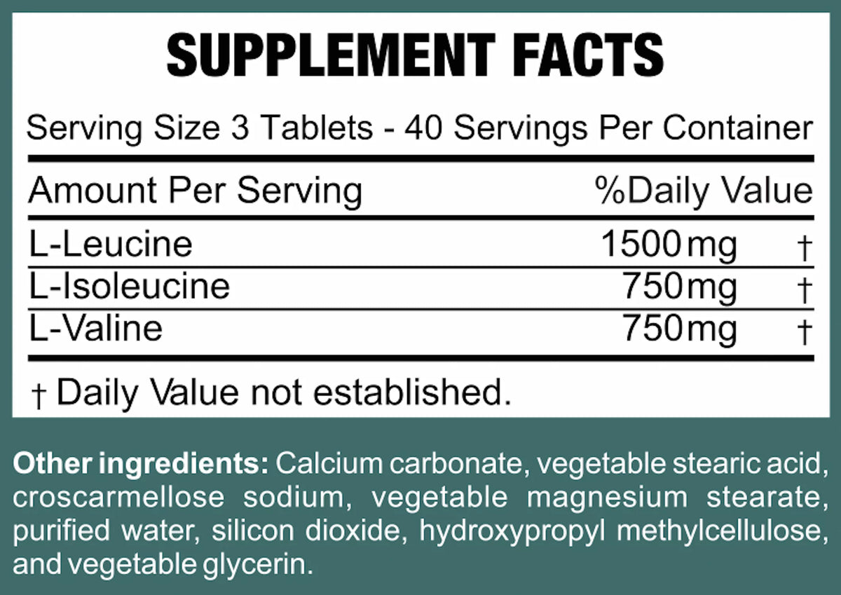 BCAA Tablets 1000mg 120 Pills 2:1:1 N222