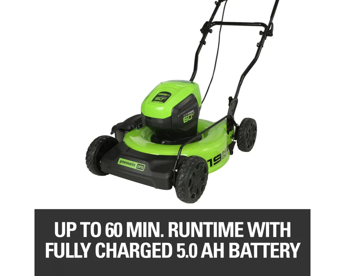 60V 19 Cordless Battery Push Lawn Mower with 5.0Ah Battery & Charger T787