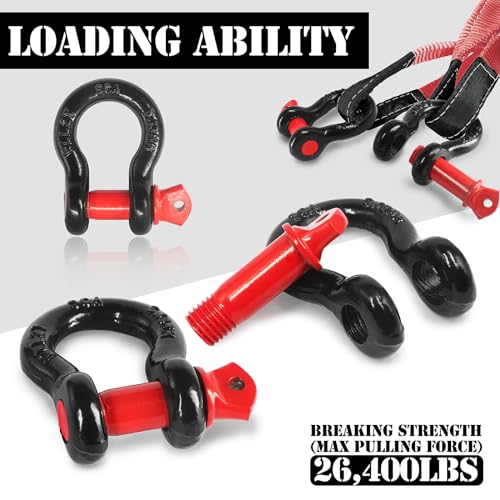 2 Pcs 1/2" D Ring Shackle 12 Ton with 5/8" Pin Z33979