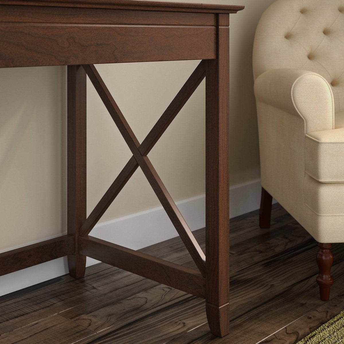 Cape Cod Gray Writing Desk with 2 Drawer File Cabinet F4861