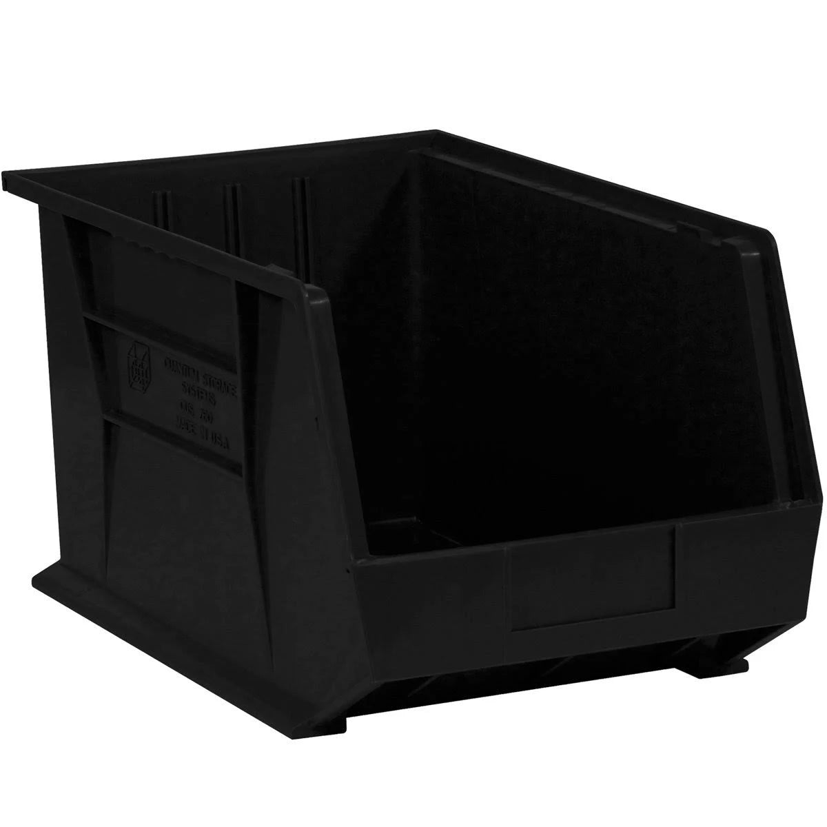 Plastic Stack & Hang Bin Boxes Black 6/Case P62209