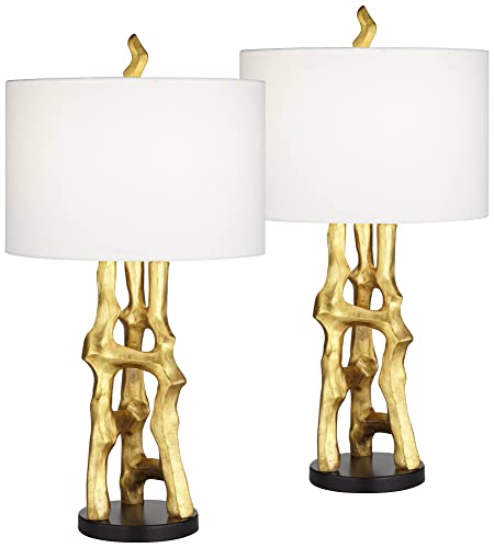 Set of 2 Gold Bamboo Table Lamps X342000