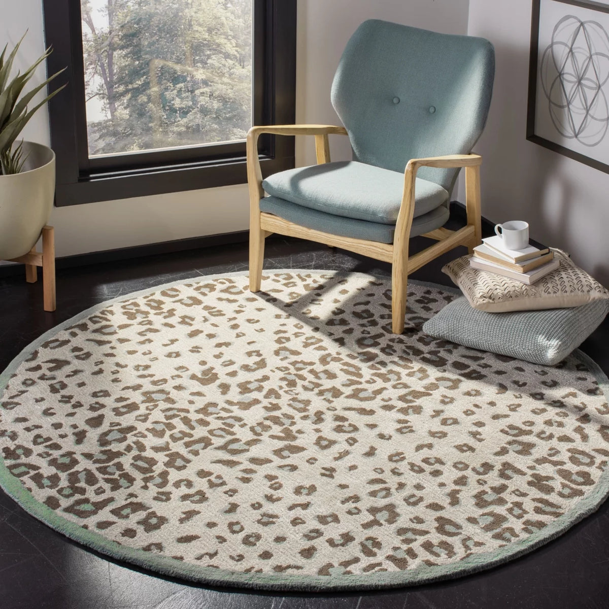 Grassland Green 8' x 10' Spotted Area Rug O48078