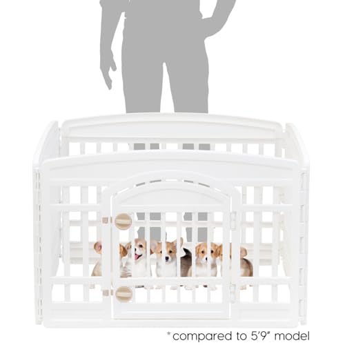 24" 4-Panel White Dog Playpen with Door Z261921