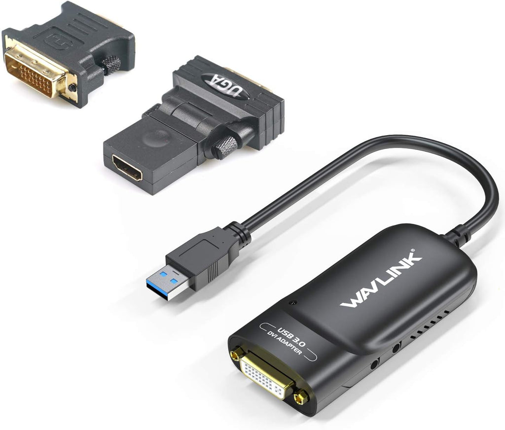 USB 3.0 to DVI/HDMI/VGA Video Adapter with Audio Port Pack of 2 I642701