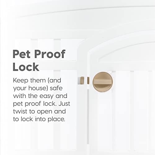 24" 4-Panel White Dog Playpen with Door Z261921