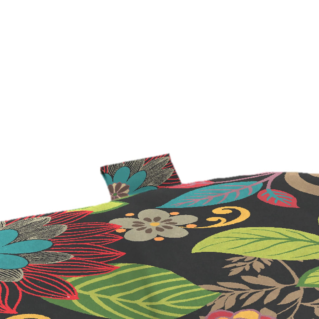 Multicolor Floral Rectangular Outdoor Chair Seat Cushion with Ties G183840