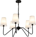 Modern 5-Arm Chandelier with White Shade M88838