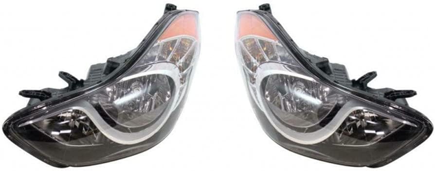 Hyundai Elantra Headlight Assembly 2011 2012 2013 Driver and Passenger Side Pair Set Halogen Sedan B7972