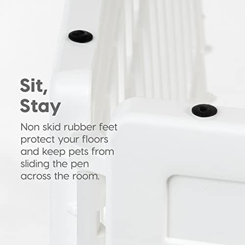 24" 4-Panel White Dog Playpen with Door Z261921
