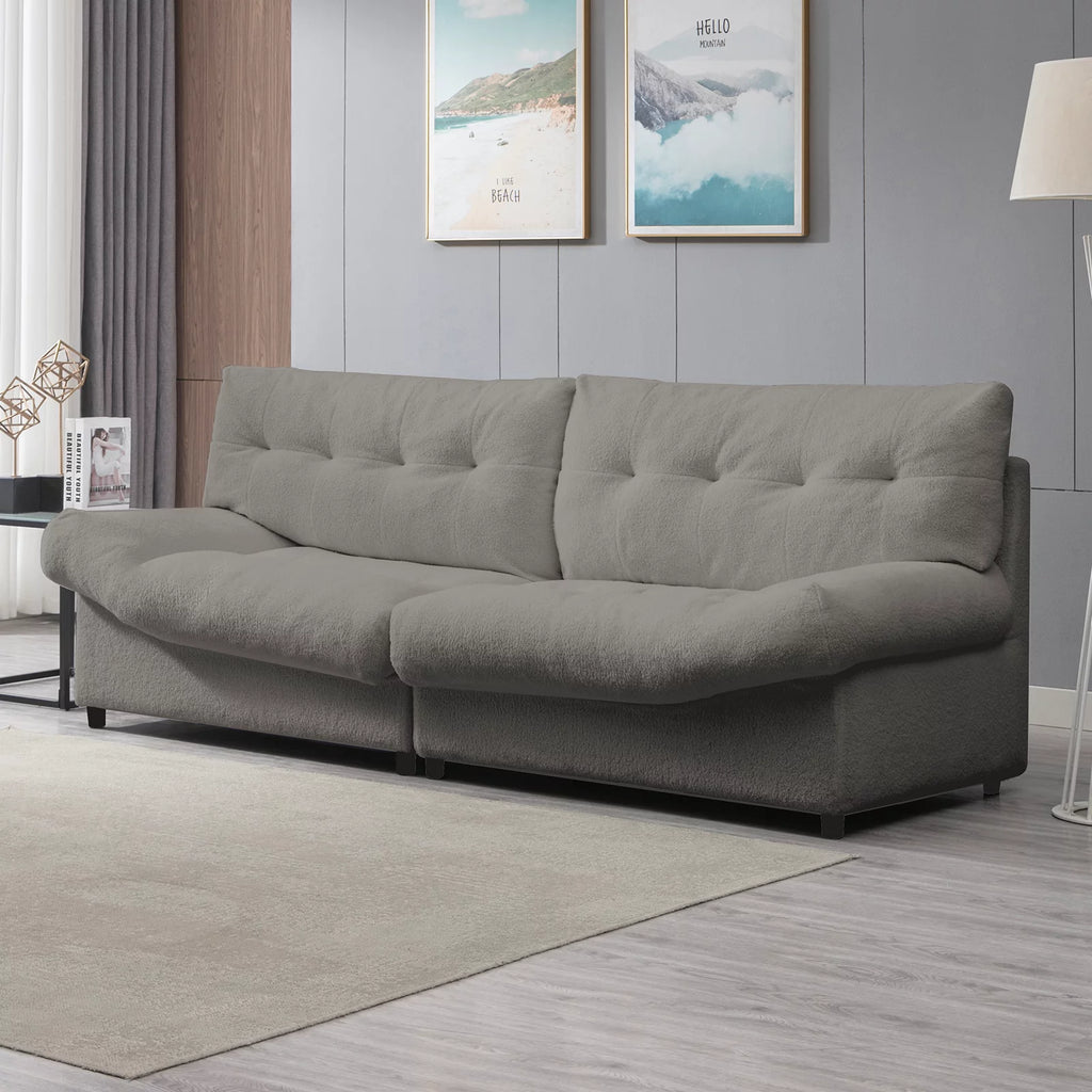Lambs Wool Fabric 3-Seater Sofa Couch K90391