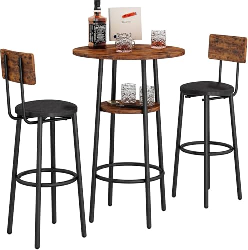 Round Dining Table Set with 2 Chairs and Storage U566484