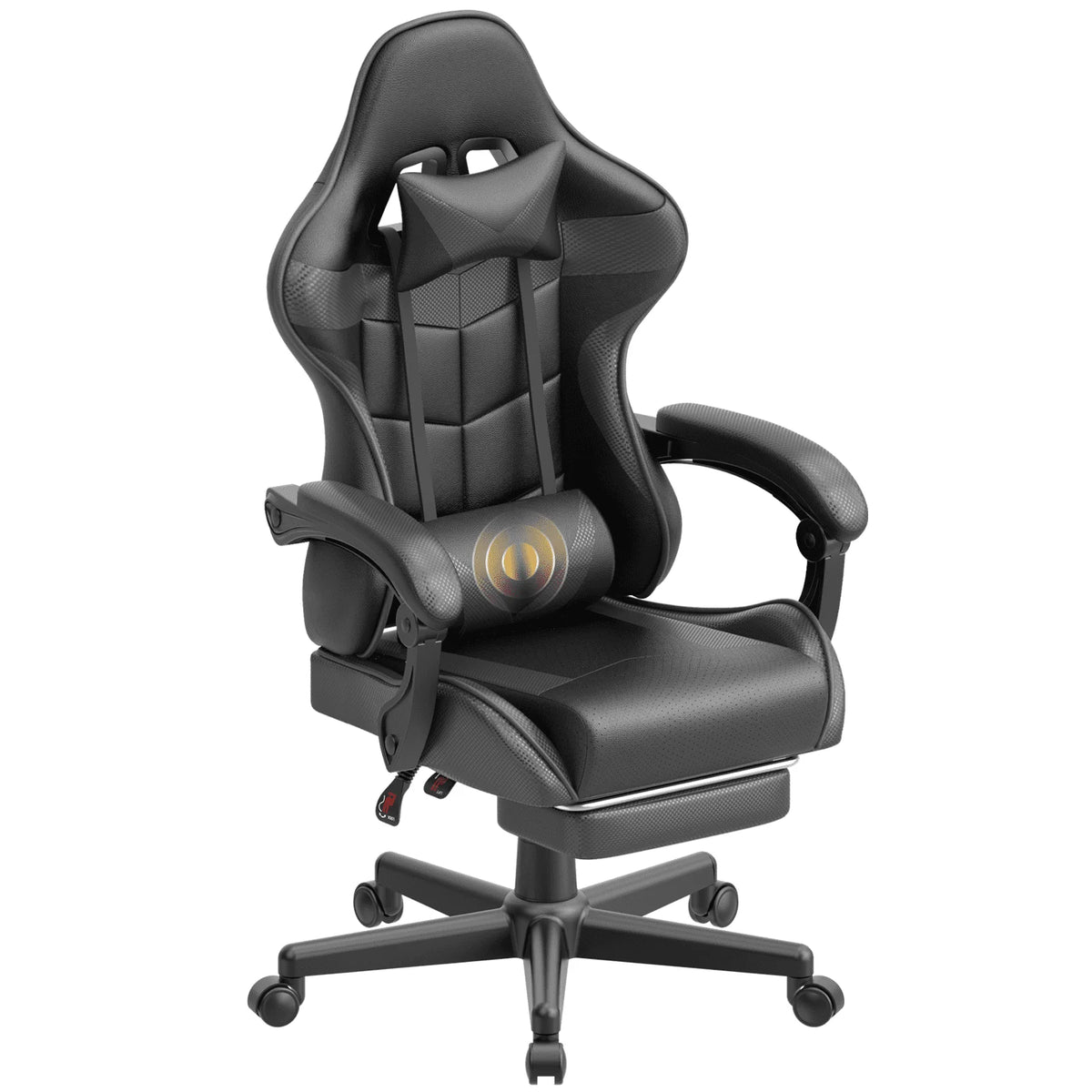 Blue Ergonomic Massage Gaming Chair with Footrest D4460
