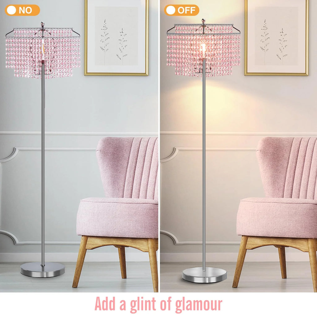 Pink Crystal Metal Floor Lamp F130