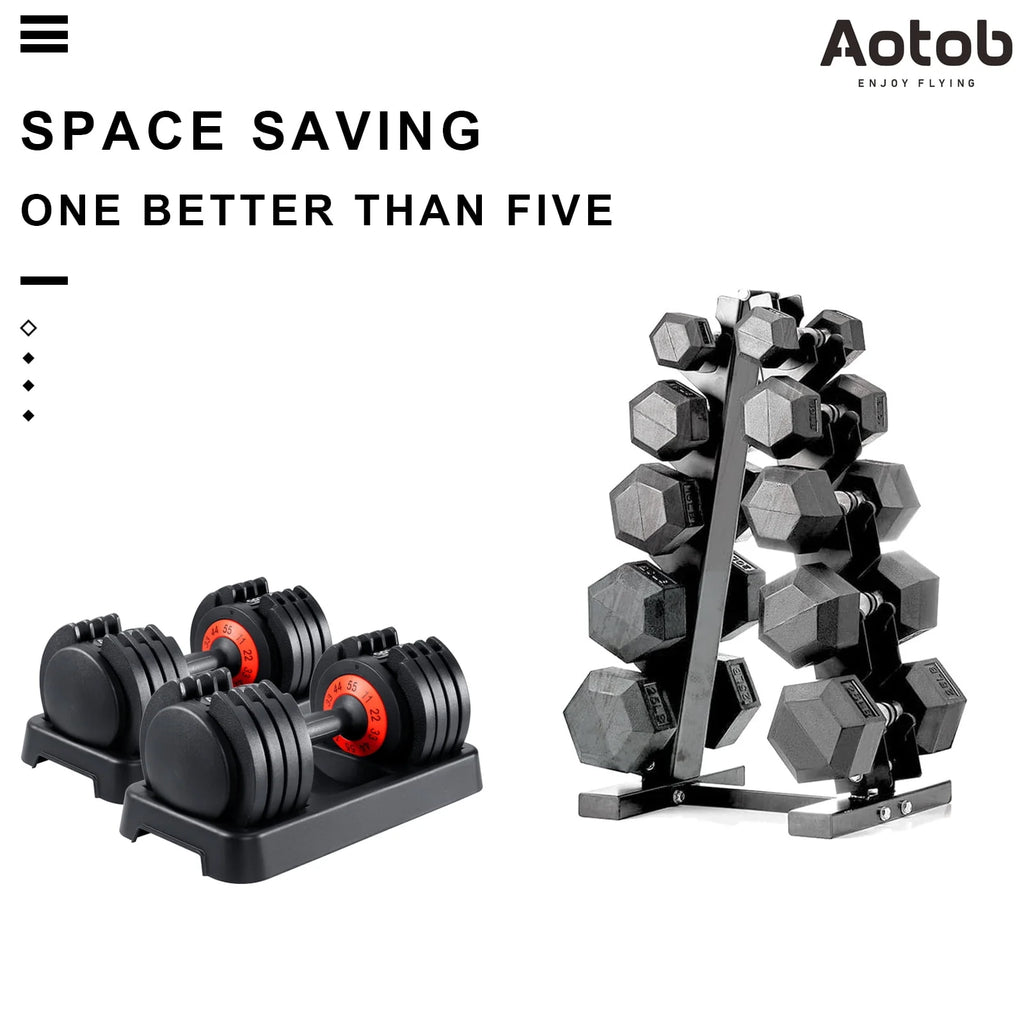 55 lbs Adjustable Dumbbell Set with Anti-Slip Handle X429