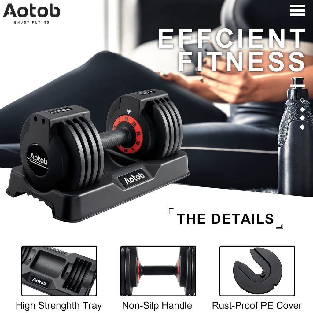 55 lbs Adjustable Dumbbell Set with Anti-Slip Handle X429