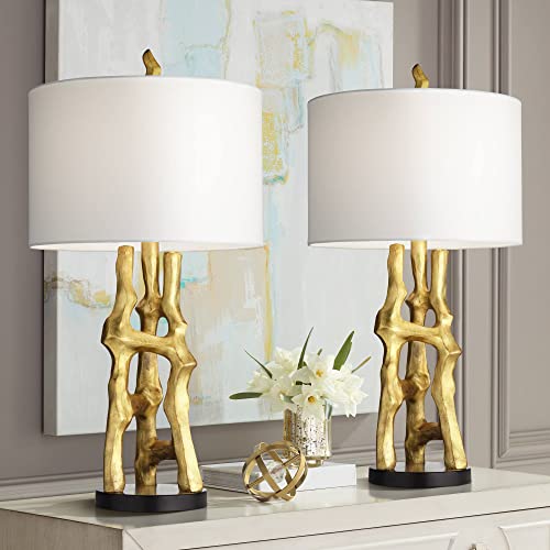 Set of 2 Gold Bamboo Table Lamps X342000